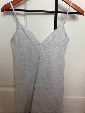 Brandy Melville Light Gray Ribbed Mini Slip Dress